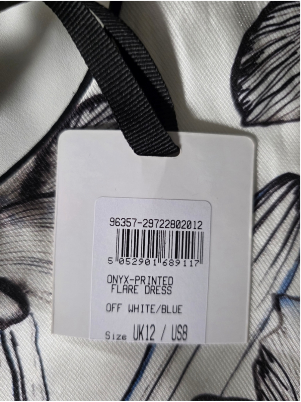 Reiss Onyx Printed Flare Dress Sleeveless Fit & Flare Floral Size 8 Off White - Picture 7 of 10